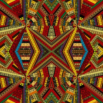 Kaleidoscope made of ethnic patchwork fabric