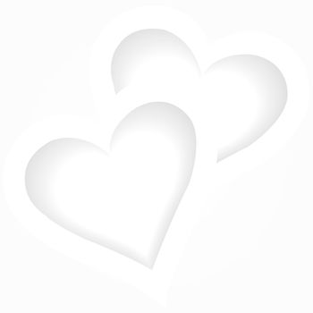 Two white hearts, romantic background