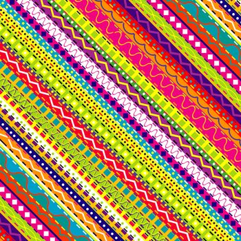 Doodle ethnic and colored seamless background