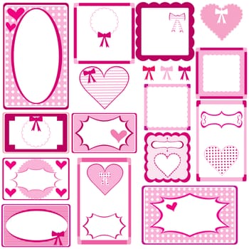 Set of cute pink frames for girls