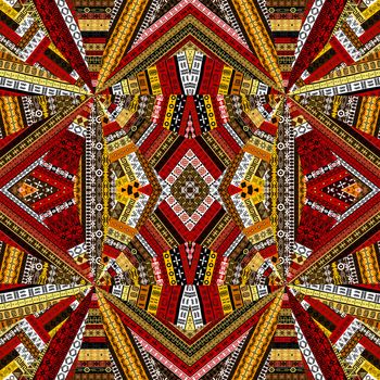 Kaleidoscope made of ethnic patchwork fabric