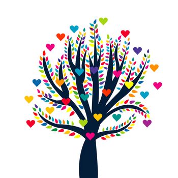 Love tree isolated over white background