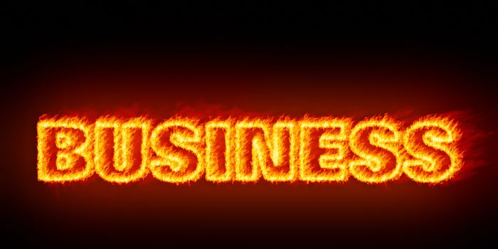 An image of a burning word business