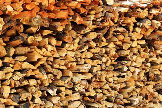 Texture of wood on the woodpile, background