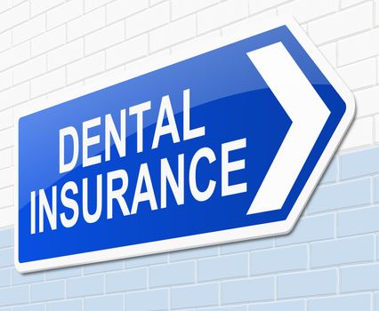 Illustration depicting a sign with a dental insurance concept.