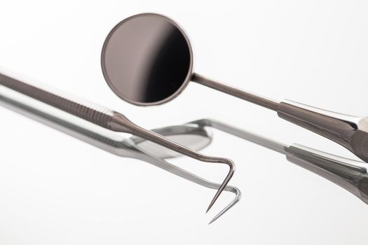 Many instruments that are use by a dentist