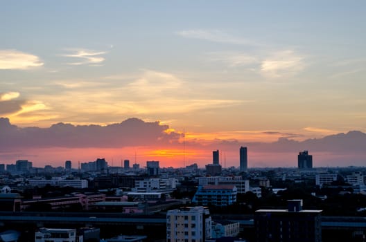 Bangkok city in sunset