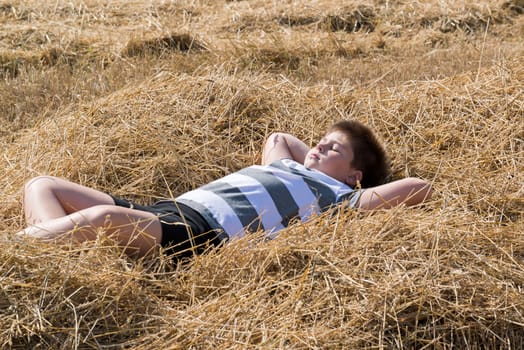 The Boy in the autumn of  field