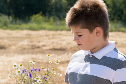 The Boy in the autumn of  field