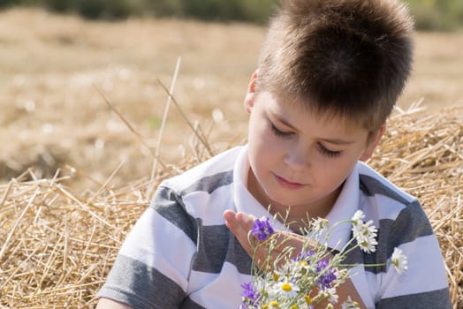 The Boy in the autumn of  field