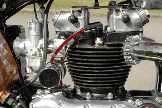 vintage motorcycle engine detail