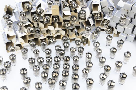 Electronic vacuum tubes of packing with new originals now obsolete.