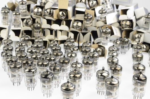 Electronic vacuum tubes of packing with new originals now obsolete.