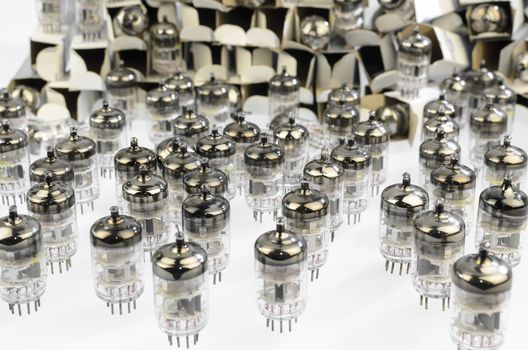 Electronic vacuum tubes of packing with new originals now obsolete.