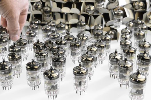 Electronic vacuum tubes of packing with new originals now obsolete.