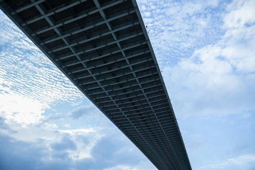 Twilight Bridge in Thailand,The bridge crosses the Chao Phraya River twice.