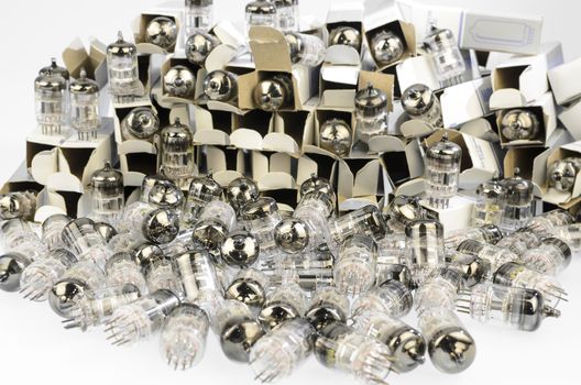 Electronic vacuum tubes of packing with new originals now obsolete.