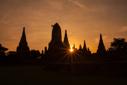 Wat Chaiwattanaram, the historical temple in Ayutthaya, Thailand