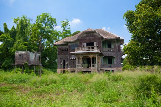 abandoned old house at day
