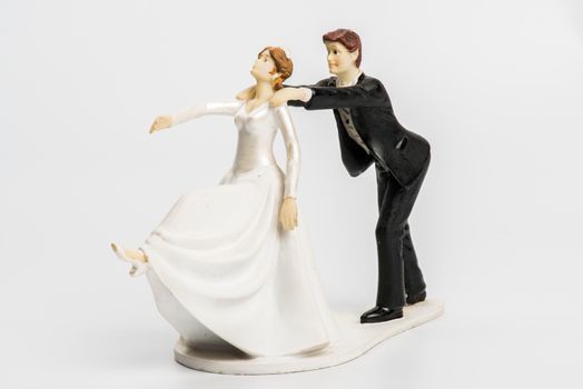 Couple wedding cake topper isolated on white