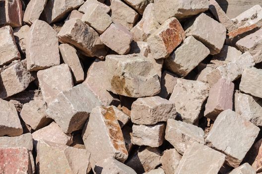 Storage space of various sandstone, natural stone, quarry stone varieties and species.