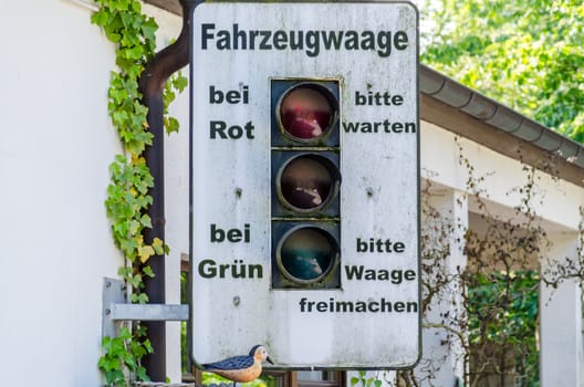 Old traffic lights a vehicle scale no longer in operation.