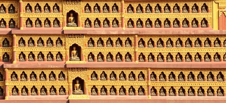 Texture of the walls in a Buddhist temple. Kathmandu, Nepal
