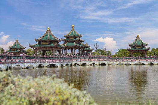 Chinese pavilion in the lake at Ancient City.