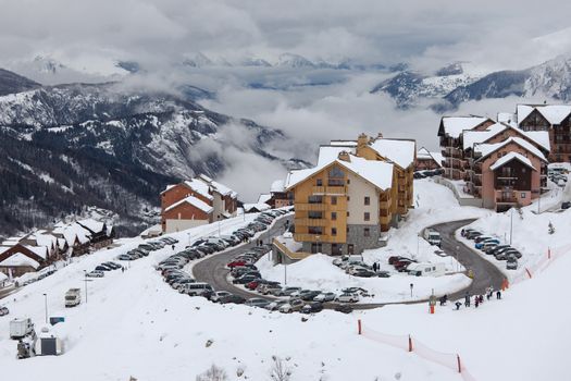 Ski resort in the alps, Valmeinier