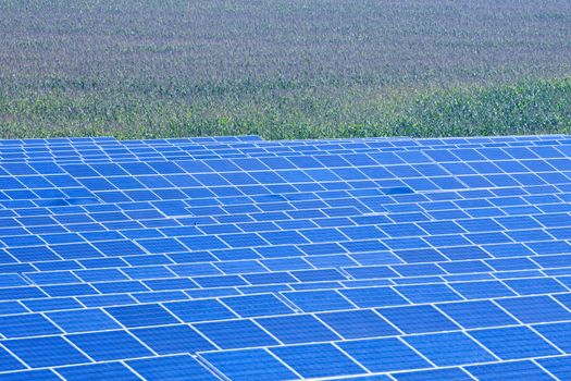 czech republic, bohemia - sunlight collectors at solar panel station