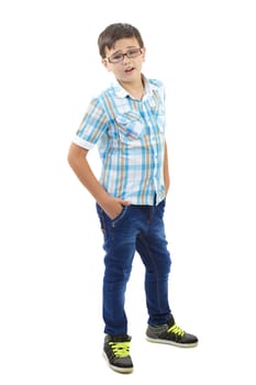  portrait of little boy isolated on white background