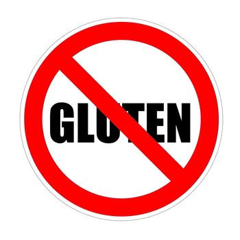 Gluten forbiddens sign isolated in white background