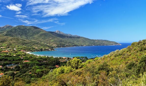 Overview of the Bay of Biodola, Portoferraio, Elba Island.