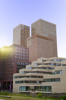 View at several office buildings in Amsterdam, The Netherlands