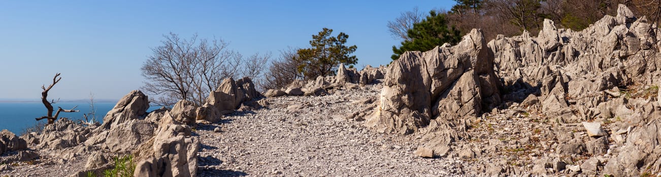 View of the Rilke trail Sistiana, Italy