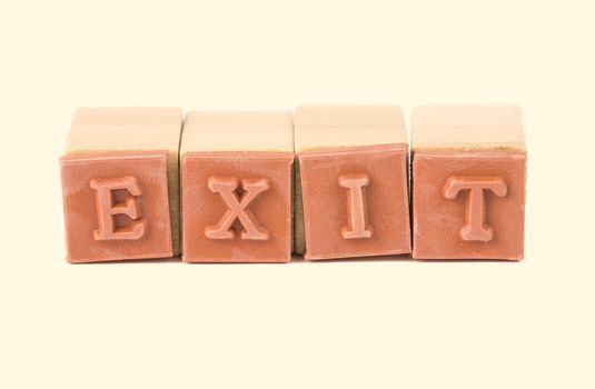 Picture of a set of letters composing the word "Exit".