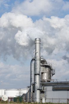  Environmental pollution and global warming by smoking chimney
