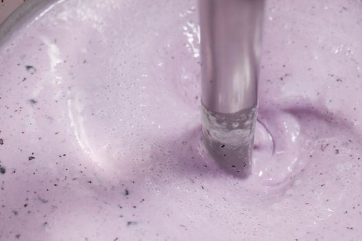 Ice cream preparation with different tools, ingredients, and machines