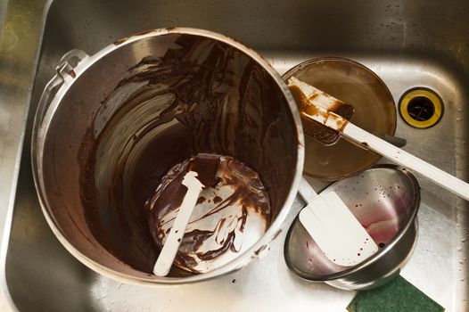 Ice cream preparation with different tools, ingredients, and machines
