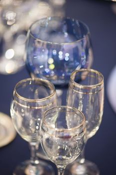 Ceremony silverware and decoration on elegant table