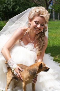 The young beautiful wife in the wedding day