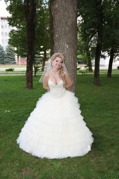 The young beautiful wife in the wedding day