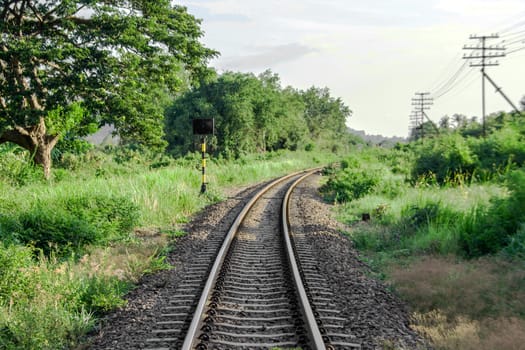 Old railroad going through rural