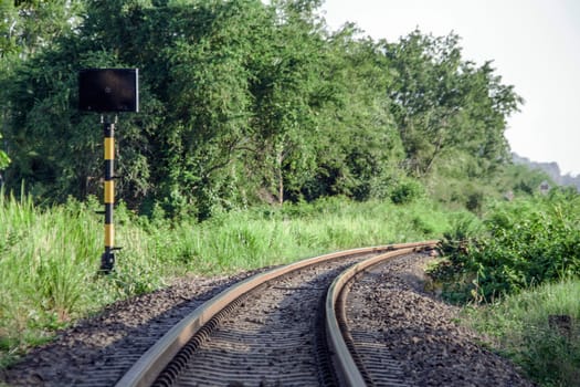 Old railroad going through the rural