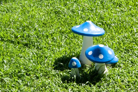 blue mushroom for deco garden