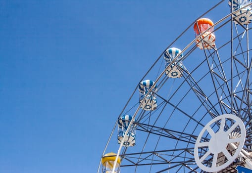 close up Ferris Wheel on cleary sky