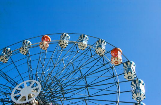close up Ferris Wheel on cleary sky