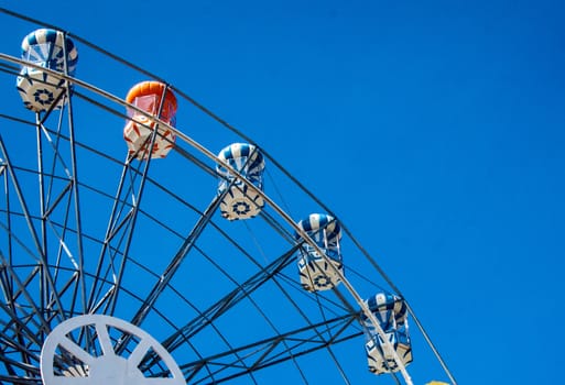 close up Ferris Wheel on cleary sky