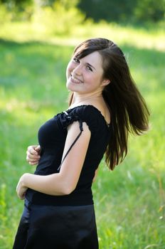 young girl on a walk