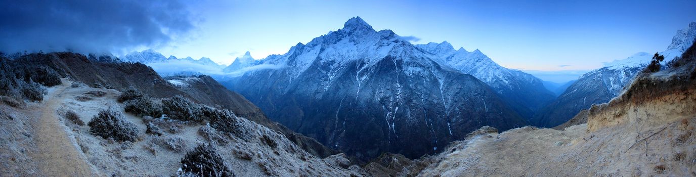 sunrise in the mountains Everest, Himalayas, Nepal